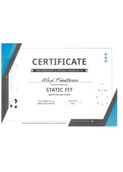 bikefitting.com Certificate Static Fit